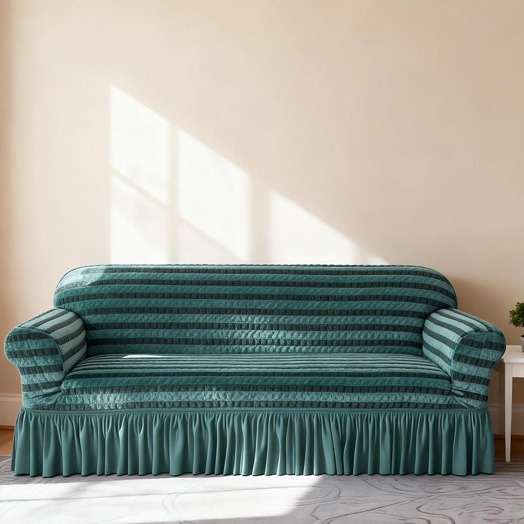 Marke Bird Koreanische Spitze Rüschen Bubble-Gaze Rutschfester Sofabezug, Vollständiger elastischer Wickel, Einfarbig, Koreanischer Stil.