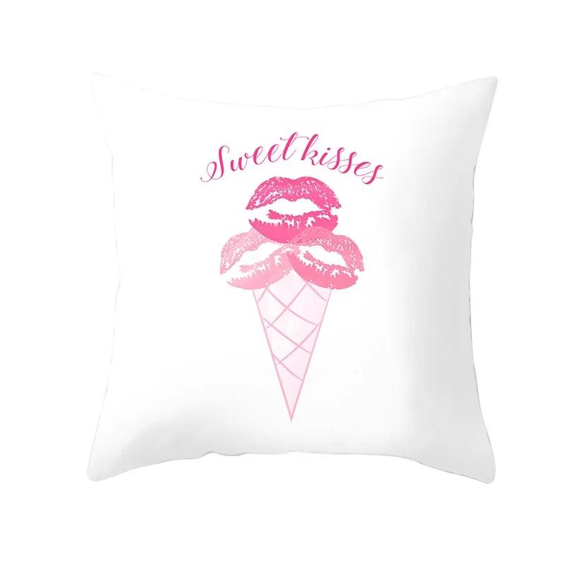 Valentine's Day Cushion Cover Romantic Wedding Party Decorations Print Cushion Cover Pillowcase Valentine's Day Gift
