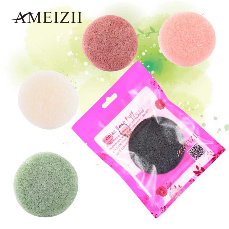 1PCS 6 Natural Colors Konjac Sponge Cosmetic Puff Sponge Face Cleaning Wash Care Powder Makeup Tools