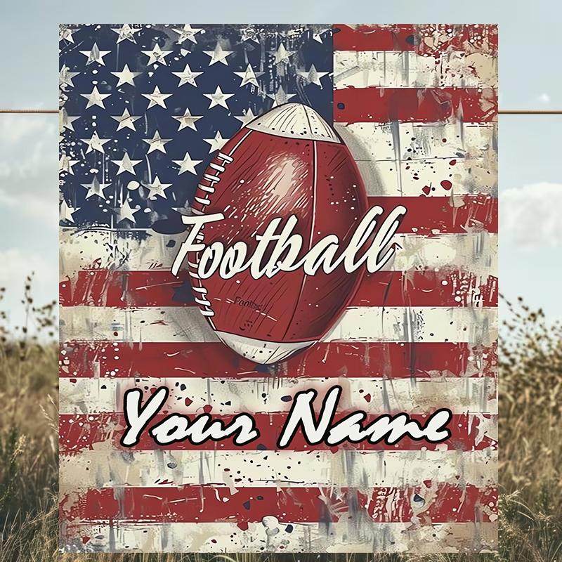 1PC Custom Name American Football Pride outdooor Flannel blankets Patterns Throw Blanket All-Season Soft Gift for Couch, Bed, Camping gifts