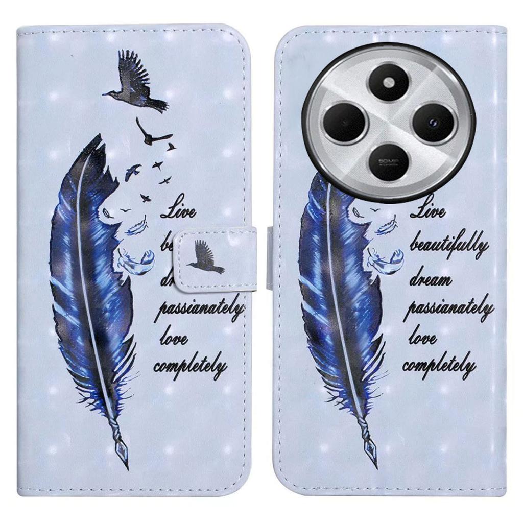 Dla Xiaomi Poco C75 4G/Redmi 14R 5G/14C 4G Etui 3D Kreatywny Wzór Skóra PU Podstawka Pokrowiec na Telefon