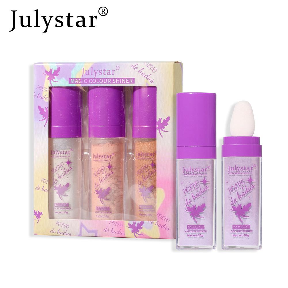Make-up Fee Pat Puder Set Gesicht Dreidimensionales Contouring Glitzer Körperaufhellung Perlmuttfarbenes Highlight-Puder Set