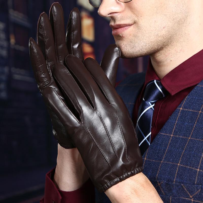 Men's Genuine Leather Touchscreen Driving Gloves