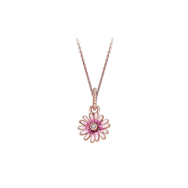Pandora Pink Daisy Set Alloy Necklace Women s ZT0722 золотой