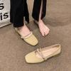 Soft-soled One-pedal Mary Jane Shoes 2025 Summer New Shallow-mouth Flat-soled French Single Shoes, Pregnant Women's Evening Breeze with Skirts