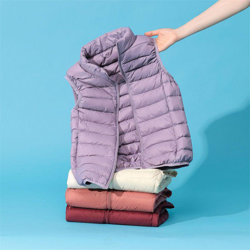 

Lightweight Down Vest - 90% White Duck Down, Warm Sleeveless Jacket for Autumn & Winter Small