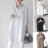 European and American Style Women's Plus Size V-Neck Mid-Sleeve Long Split Dress