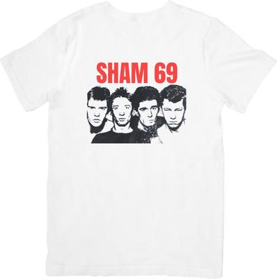 Sham 69 Punk Music Fit for Men  Women Quality Cotton T-Shirt White.