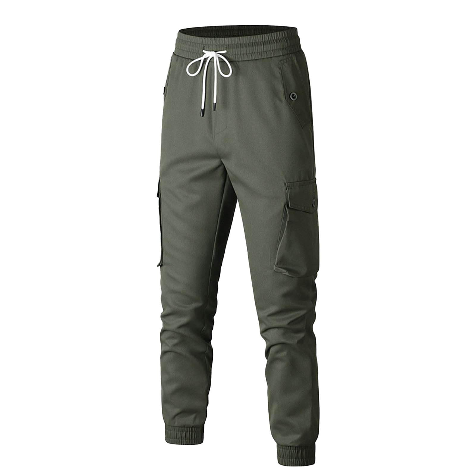 

Мужские однотонные повседневные брюки карго на кулиске и мужские спортивные облегающие брюки L армия зеленый