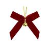 10Pcs Velvety Ribbon Bowknot Ornament with Bell Christmas Tree Hanging Decoration For Wreath Festival Celebration