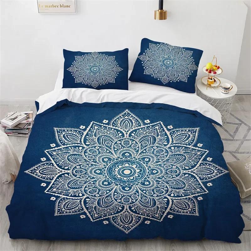 Mandala Duvet Cover Bohemia Floral Bedding Set Microfiber Exotic Flower Comforter Cover King Queen For Girls Adult Room Decor