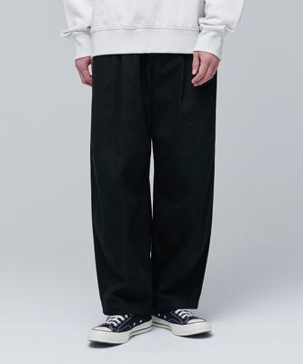 Cotton Wide Balloon Pants [Black]
