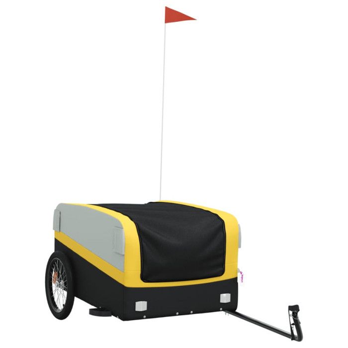 VidaXL Bicycle Trailer Black and Yellow 45 Kg Iron 94050