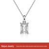 Elegant Emerald/Moissanite Pendant Necklace: Luxurious Pure Silver Clavicle Chain for Women