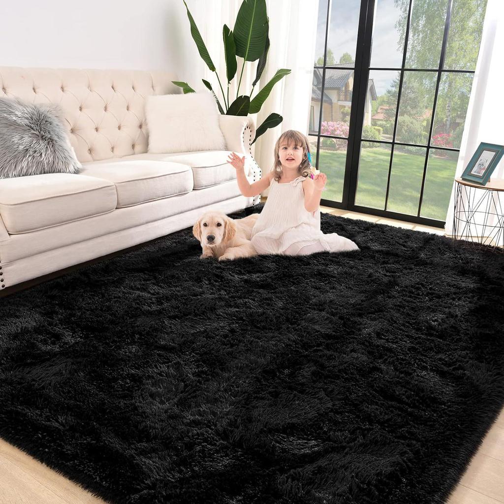 Gradient Plush Rug: Soft, Insulating, Non-Slip Mat for Bedroom, Living Room, or Bay Window.
