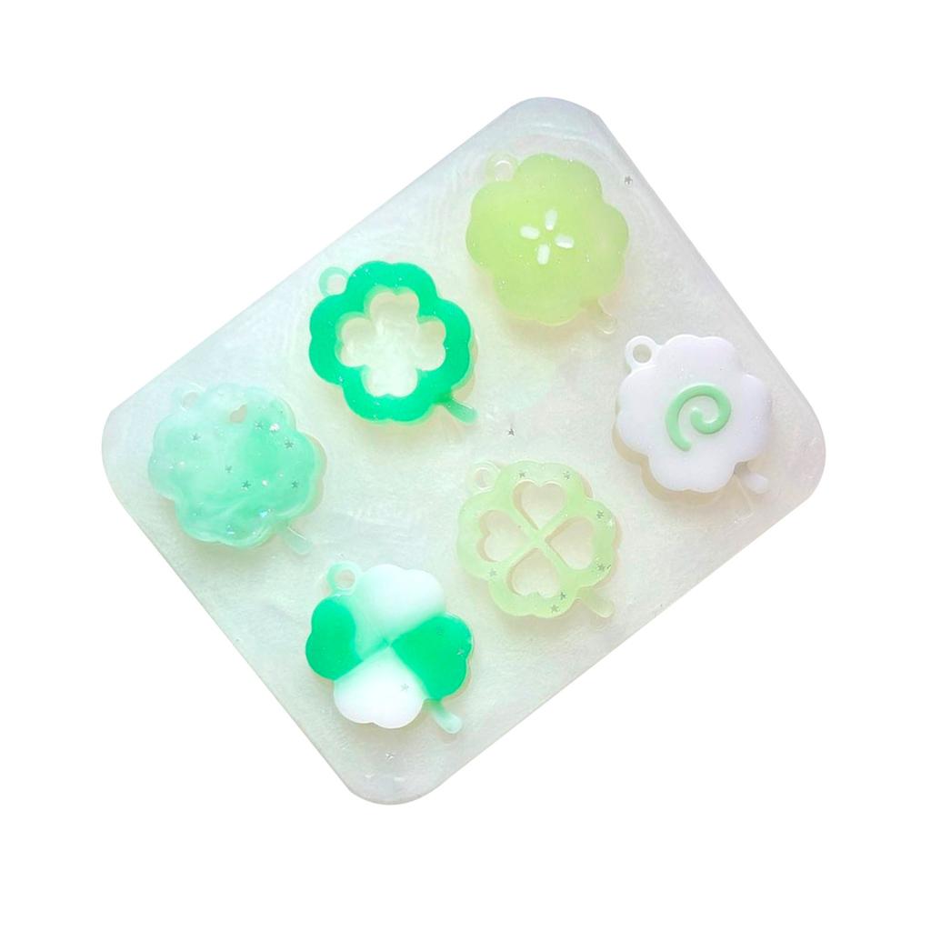 Elegant Clover Pendant Silicone Molds for Epoxy Resin Hanging Ornament Casting Molds for DIY Jewelry and Keychains
