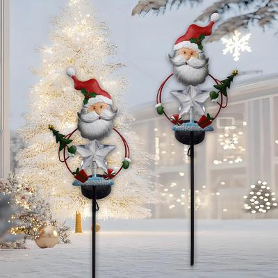 Festliche Gartenbeleuchtung 31,5 Zoll Weihnachtsmann-Dekoration Einfache Installation Festliche Feiertagsdekoration Mini-Weihnachtsbaum