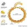 Stainless Steel Multiple Chunky Thick Chain Bracelet for Women Gold Plated Twist Irregular Geometric Bracelets Jewelry Gift