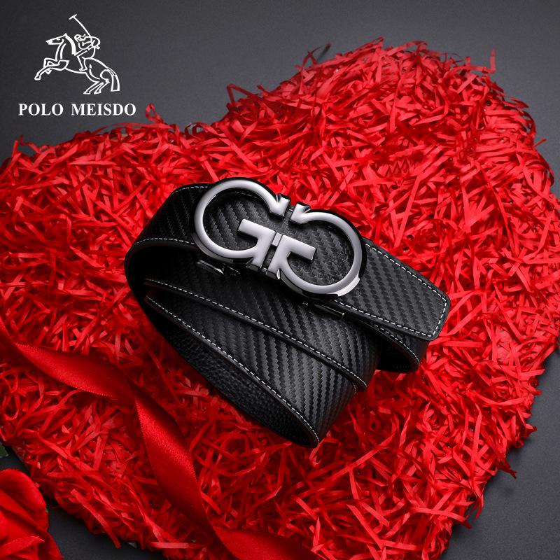 Paul Messder Men's Genuine Leather Belt with Automatic Buckle - High-End Business and Fashion Accessory.