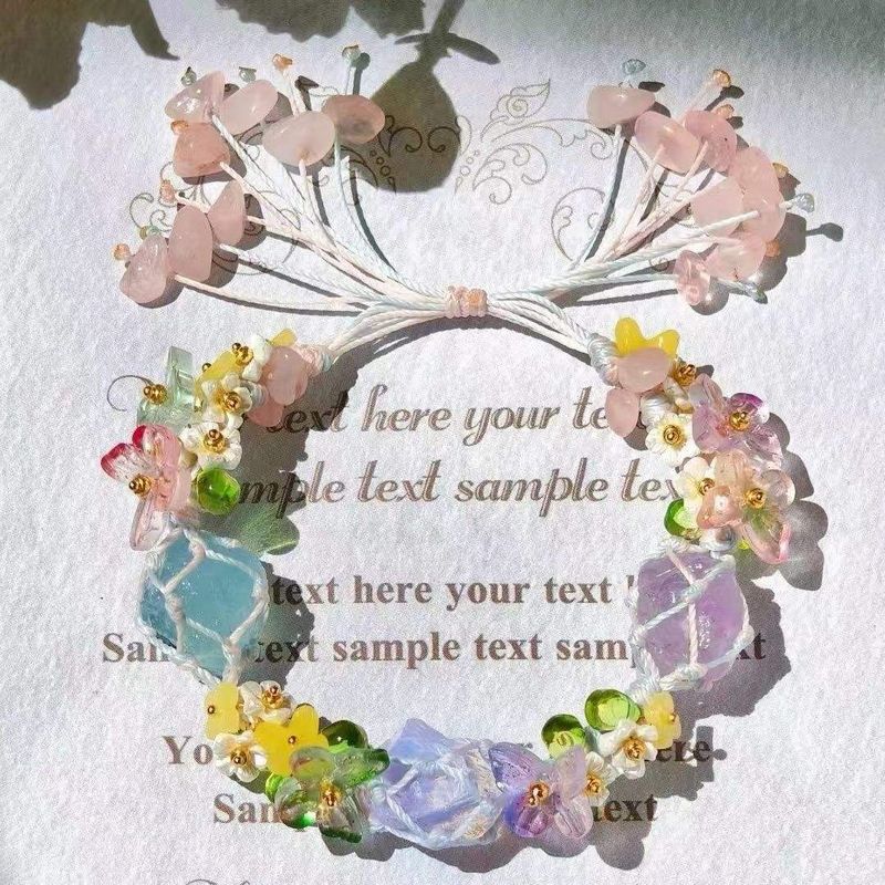 

Оригинальный альбуминовый трехцветный браслет из необработанного камня, плетеный браслет, хрустальный ремешок для ношения, плетеный браслет макраме, совершенно новый A Lake Mountain hand rope