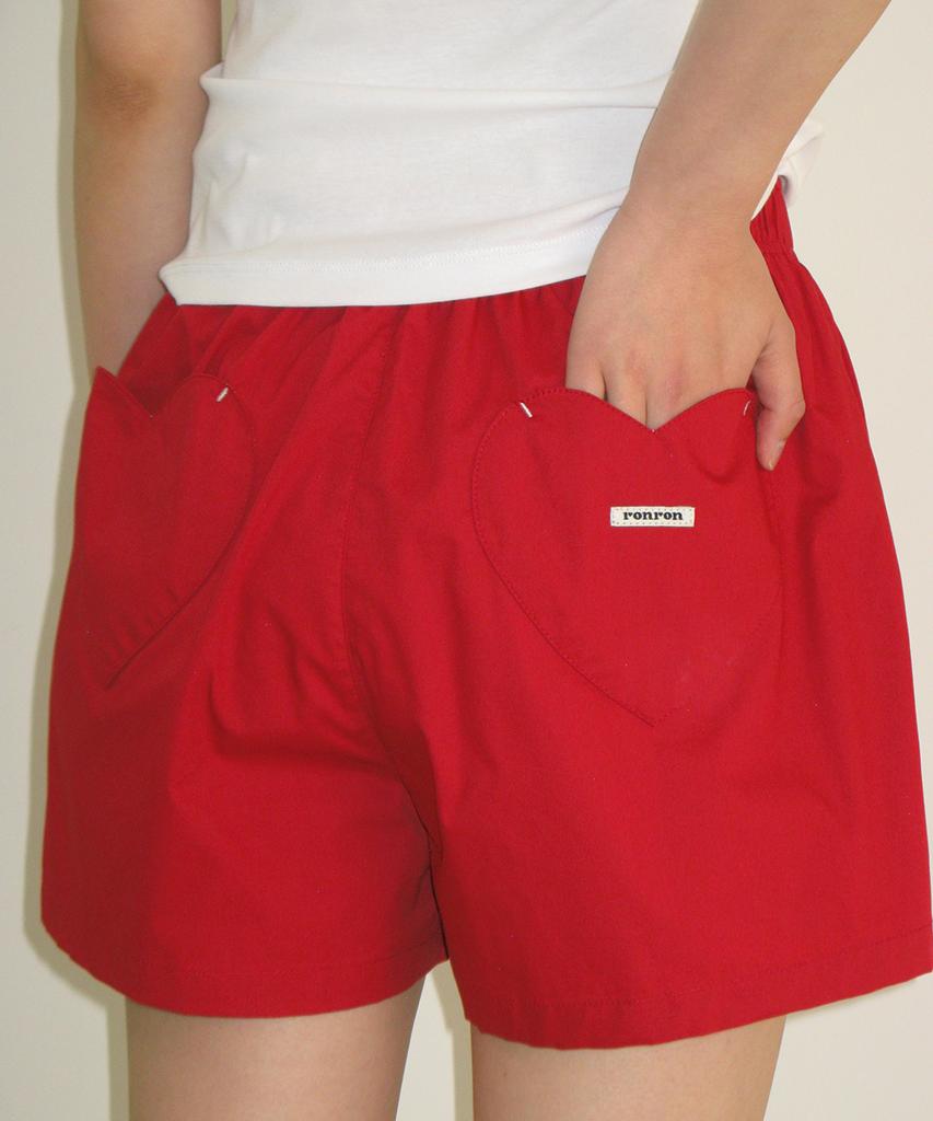 RONRON Heart Pocket Trunk Short Pants Red