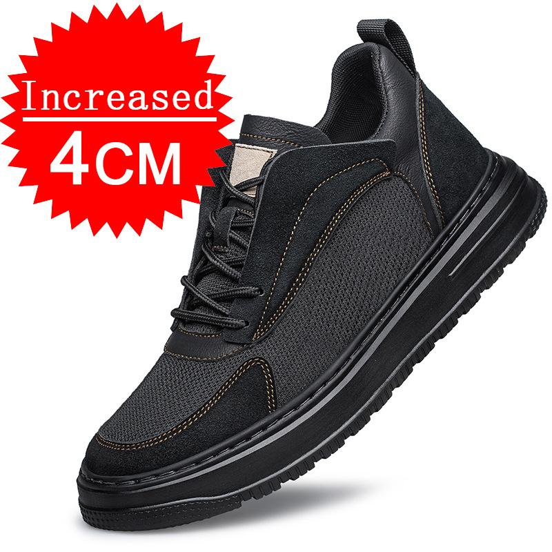 Outdoor Casual Shoes Genuine Leather Men Heightening Shoes Running Sport Shoes Retro Style Man Trainers Outdoor Shoes Size 36-47