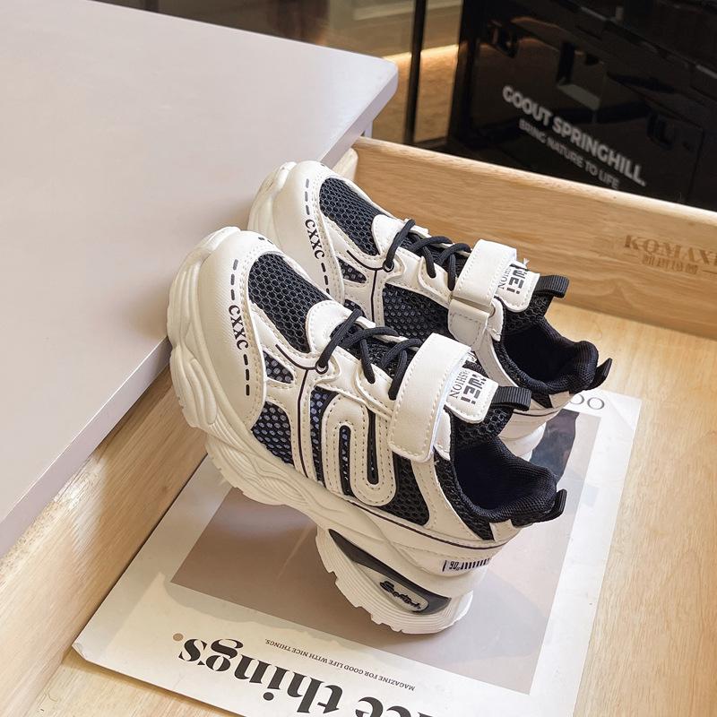 

Девочки сетчатые дышащие кроссовки 2025 весна и лето детские корейская версия мягкая подошва папины кроссовки мальчики липучки одноклассники 26-31 yards whole box shot 48 pairs бежевый