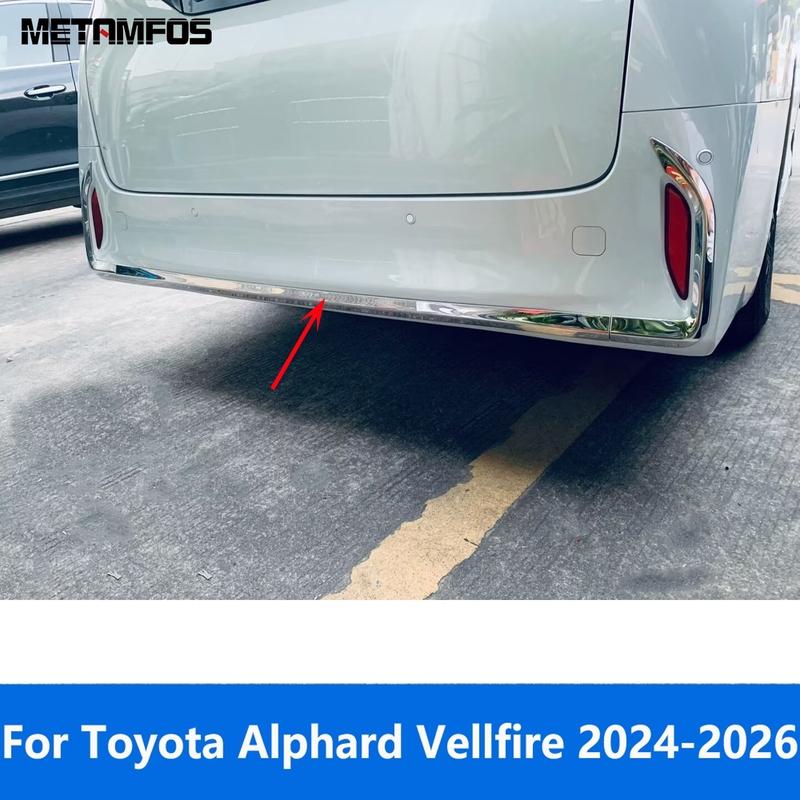 For Toyota Alphard Vellfire 2024 2025 2026 Steel Rear Bumper Lip Trim Body Kit Spoiler Splitter Diffuser Accessories Car Styling