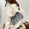 Female Plush Tote Bag With Zipper Closure For Daily Fashion