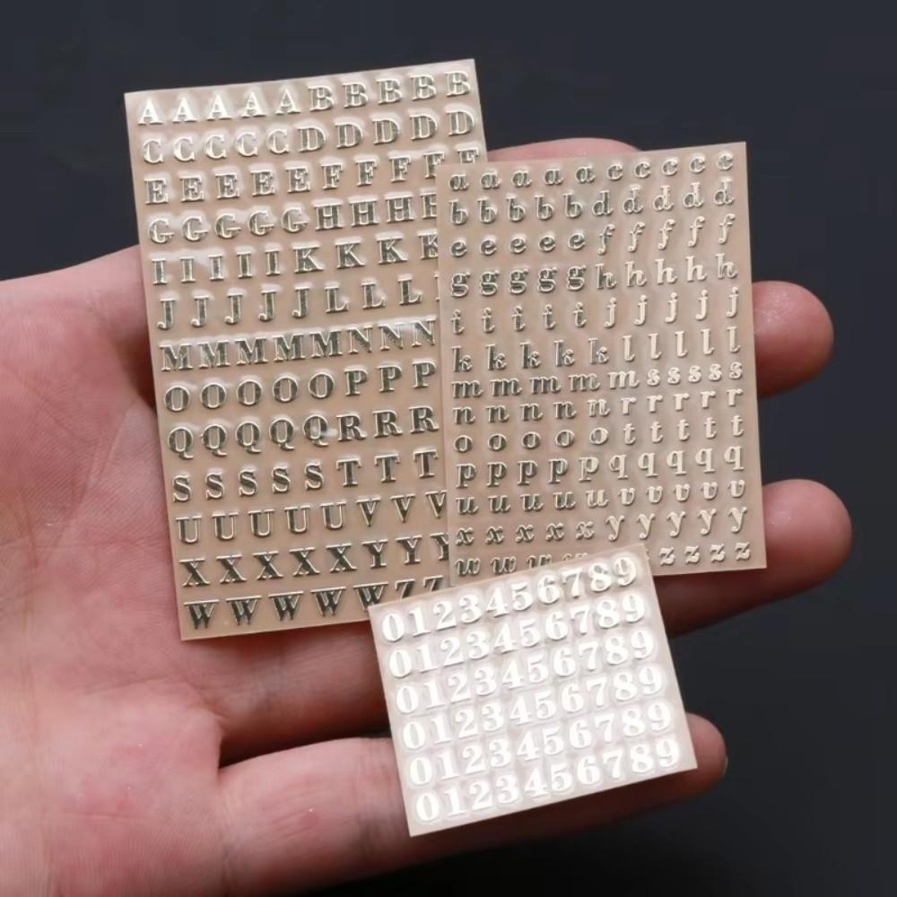 1PC Copper-Nickel Epoxy Filling Sticker 3mm Thickness Chunky Glitter Letters Resin Mold Decoration