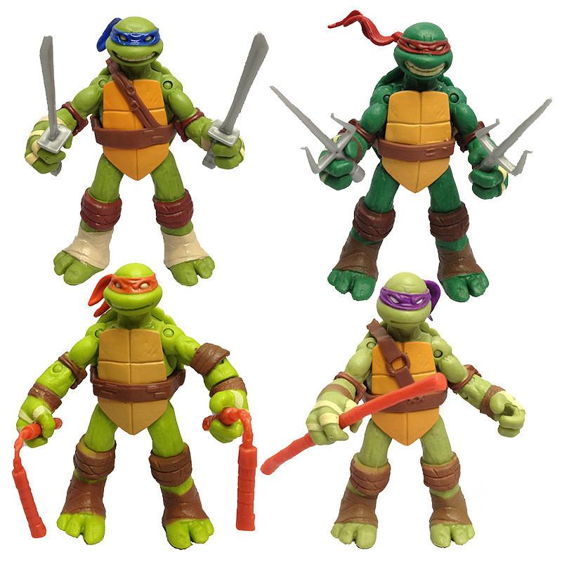 Tartarughe Ninja Mutanti Adolescenti Action Figures Confezione da 4 Bambole Articolate Cartoon Giocattoli Anime Classici Regalo da Collezione