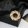 Brooch Retro Style Flower Plant Design Suit Lapel Pin with Faux Opal Inlaid Sweaters Collars Hats Bags Coats Scarves Badge Outfit Accessory
