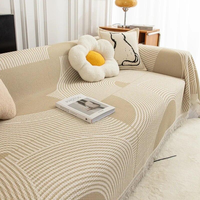 Sofa Knitted Blanket Nordic Simple Solid Color Cotton Thread Sofa Protective Cover Bedspread Leisure Tapestry Picnic Blanket