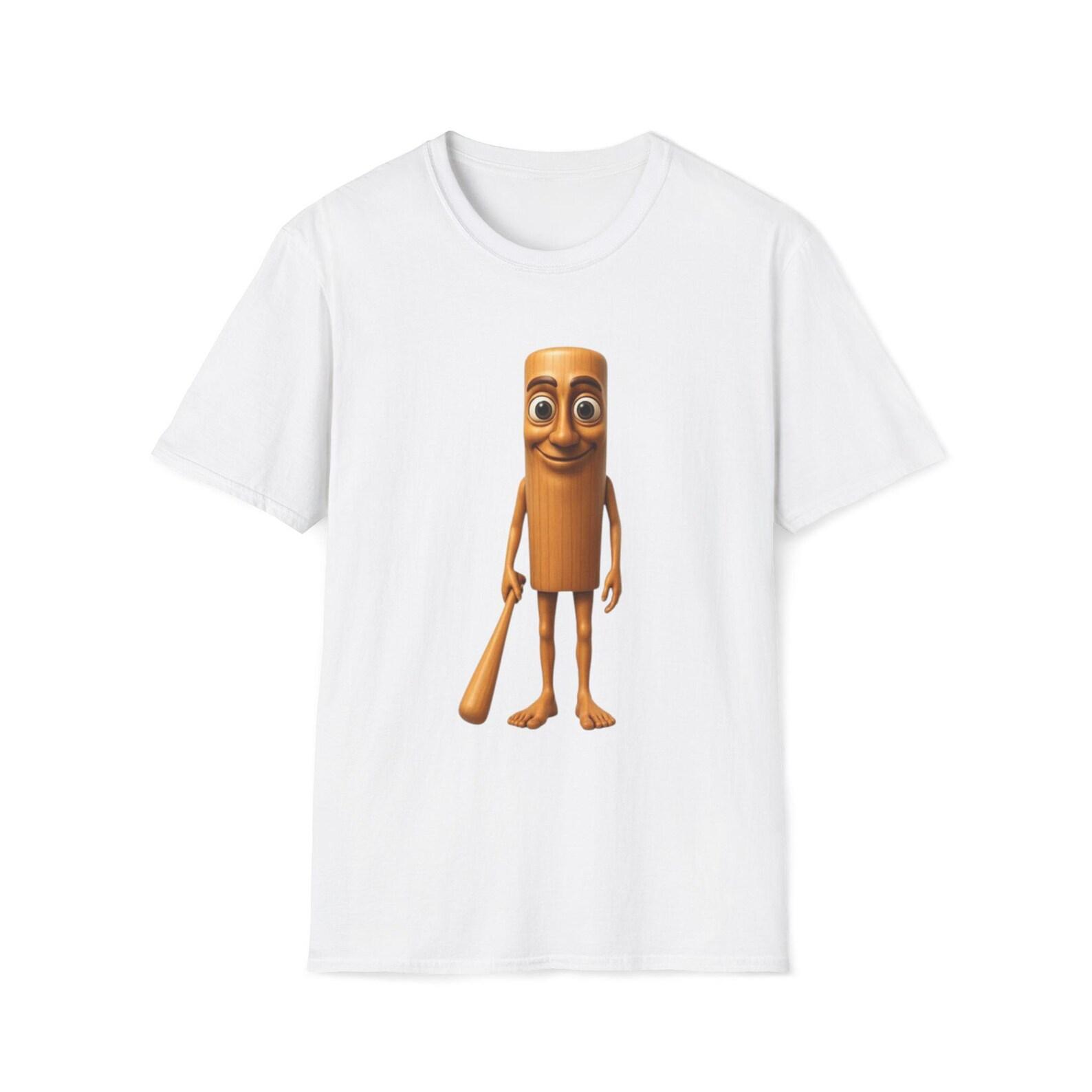Tung Tung Sahur Breadstick Character Trending T-Shirt | Funny Meme Food Cartoon Tee L