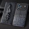 Genuine Leather Crocodile 3D Head Flip Case for iPhone 17 16 16E 15 14 13 12 11 8 X XS XR Pro Max Plus Card Slots Wallet Cover