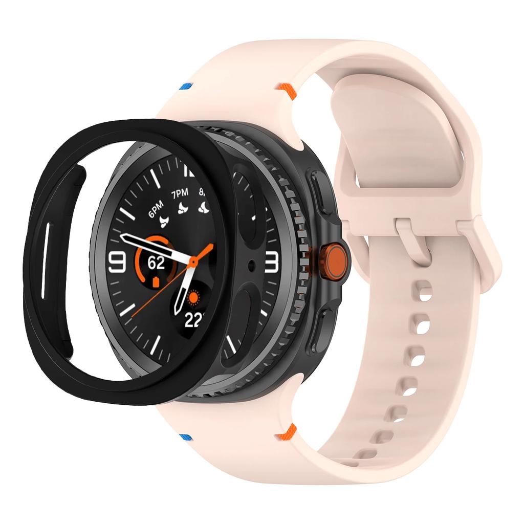 PC-Hülle + Offizielles Armband Für Samsung Galaxy Watch 8 40mm 44mm Silikon Sportarmband Correa Original 1:1 Kein Spalt Bandabdeckung