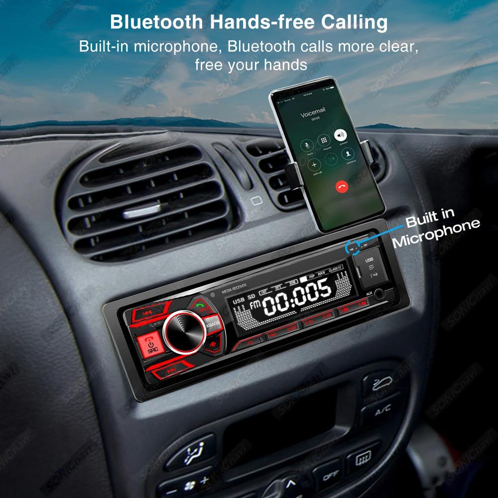1Din MP3 Player Car Radio FM Radio Tuner Support Bluetooth AUX USB TF Card Multimedia Player Universal
