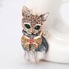 Vintage Luxury Enamel Elephant Brooches For Women Men Rhinestone Animal Dog Moon Star Brooch Pins Clothes Jewelry Accessories