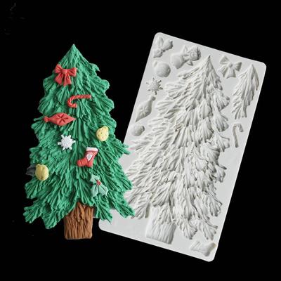 Neue Fondant Silikonform Weihnachtsbaum Socken Zuckerrohr Kuchenform Schokoladenform