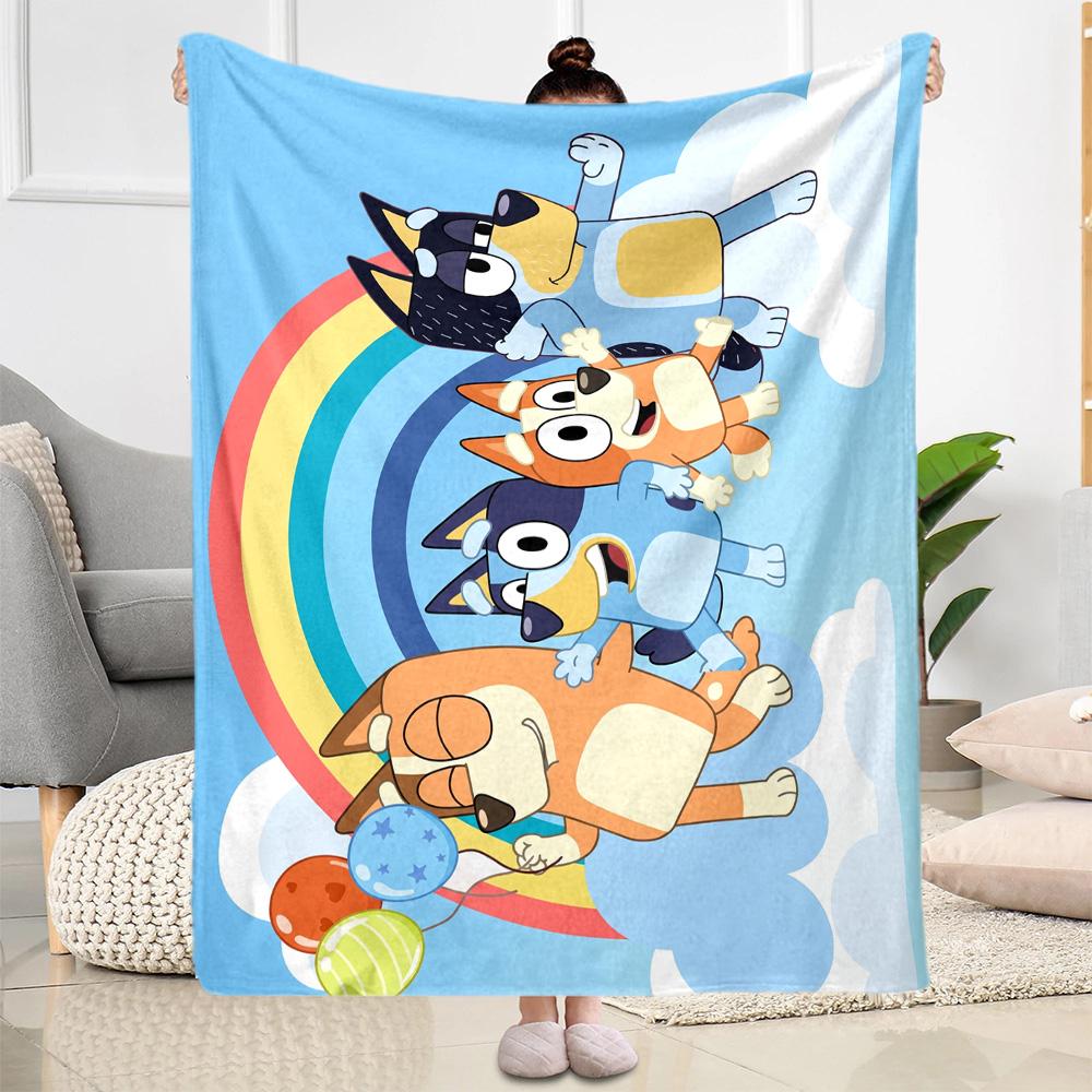 Bluey Friends Adventure Blanket Warmthful Decor Great for Seaside Livingroom Picnics for All Occasions Modern Style