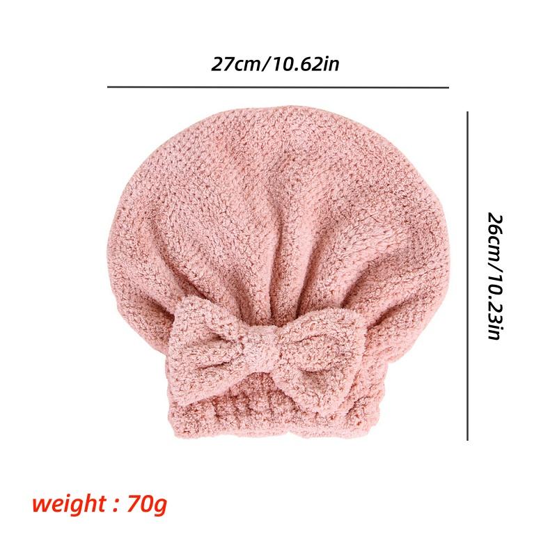 Bowknot Drying Cap, Women's Absorbent Quick-Dry Thick Coral Fleece Pineapple Pattern Home Bath Hair Towel