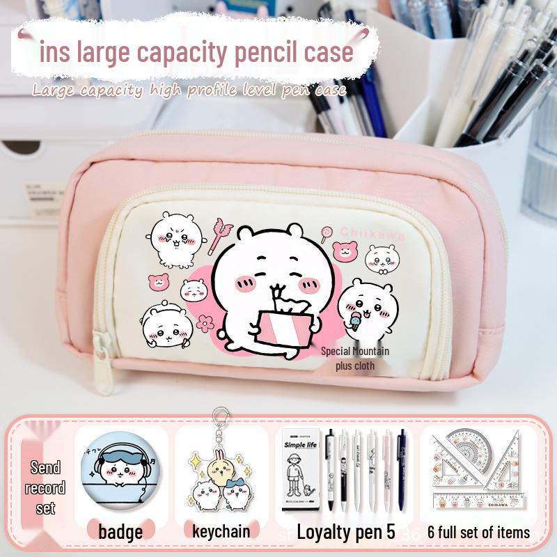 Chiikawa 2025 Torba Ita - Duża Pojemność Podwójna Warstwa Etui na Ołówki Anime dla Dziewcząt.