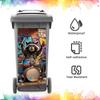 PVC Stickers Self-adhesive Decorative Stickers Decals for Trash Decoration Raccoon 820x380mm