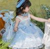 New Girls' Stylish Lolita Princess Blue Dress - Baby & Little Girl Puff Skirt Clothing
