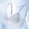 Thin Ice Silk Seamless Lingerie Women's Gathering Bra Thin Letter Shoulder Strap Breathable Bra Push Up Bra