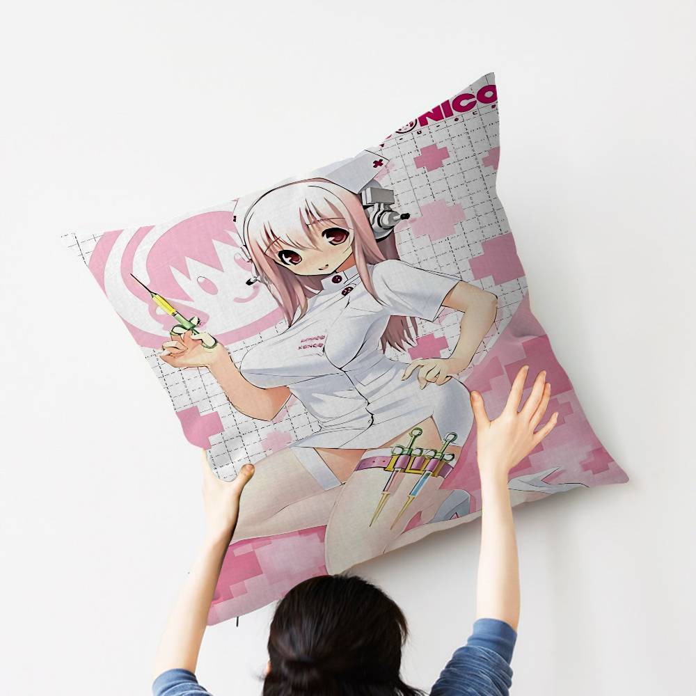 Beautiful Girl SUPERSONICO Pillow Anime Pillow Sofa Bed Head Pillow Cover Cushion Cover 45x45 cm Fashion