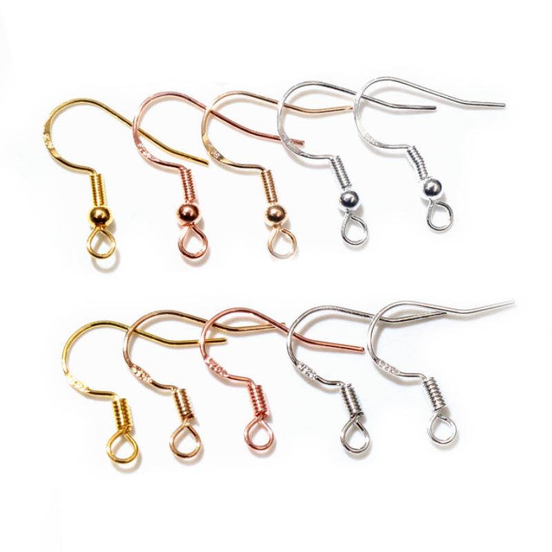 50-Piece DIY Earring Hooks 925 Engraved Pure Copper Plated Jewelry Making Kit 9g