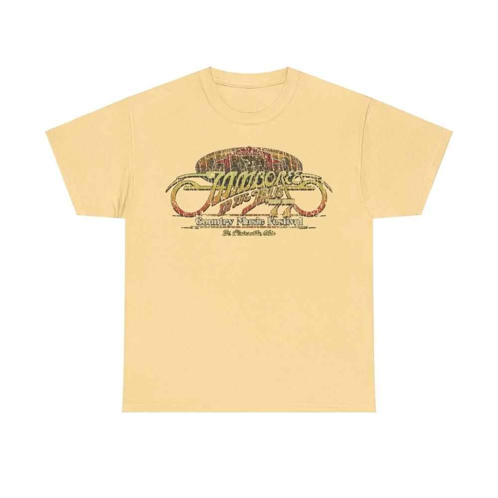 

Jamboree in the Hills 1977 Music Festival Distressed Print T-shirt Unisex T-Shirt L