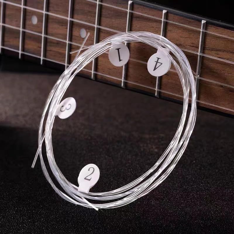 Ukulele Strings Nylon Ukulele Strings Ukulele Nylon Strings Replacement Parts Ukulele Accessories 3 Complete Set (colorful, Clear, White)