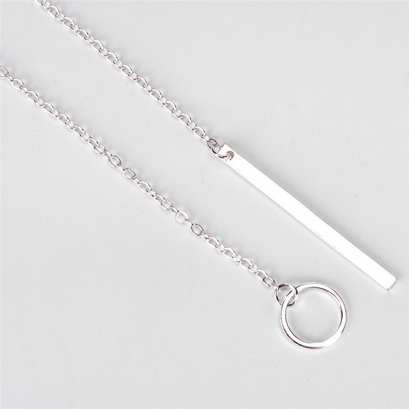 Damen Persönlichkeit Einfach Atemberaubend Goldener Stab Kreis Lariat Halskette Schmuck
